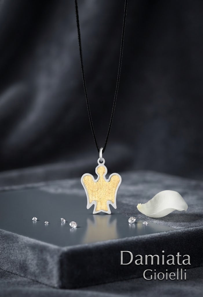 Collana angelo donna Roberto Giannotti in oro giallo e bianco ref. PZ683