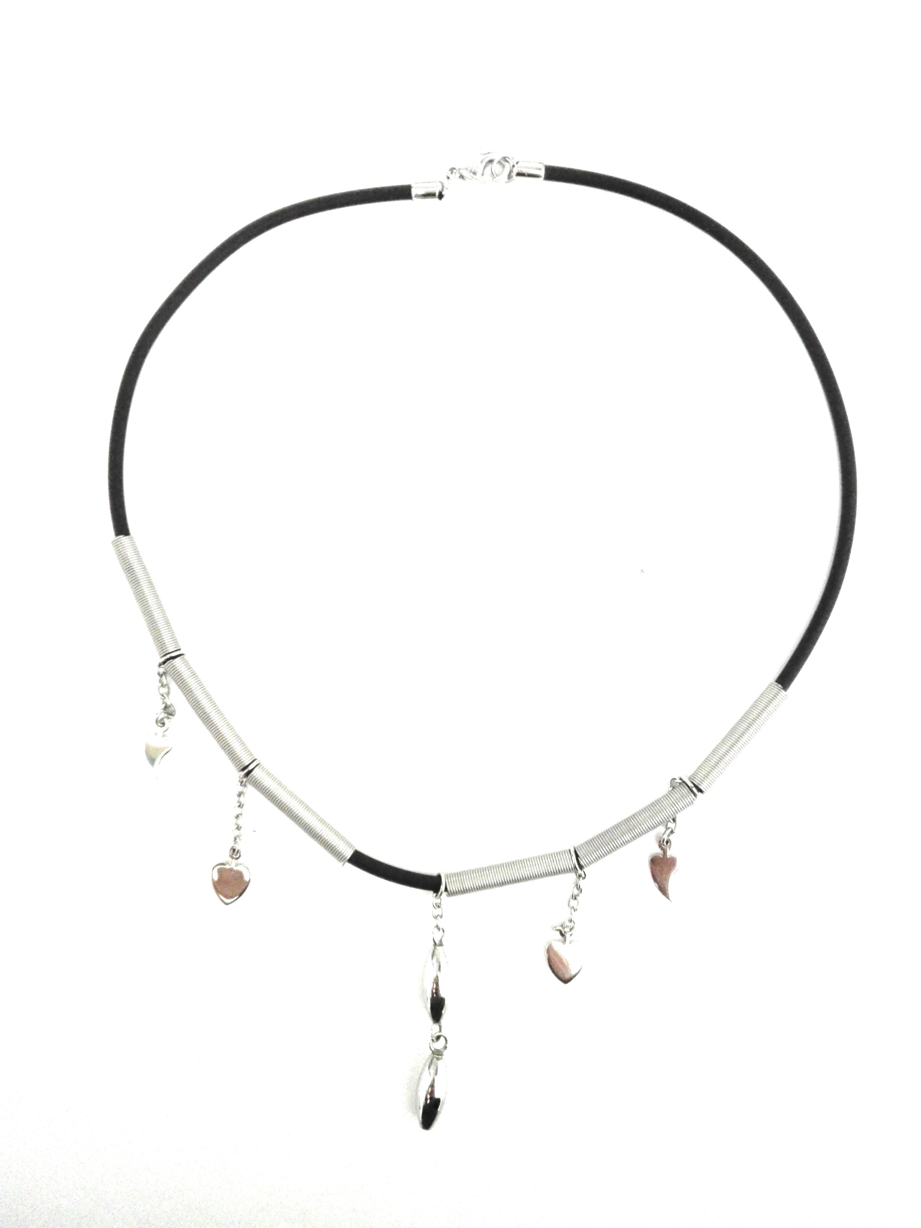 Collana donna Manuel Zed in acciaio e silicone Q2031_0005