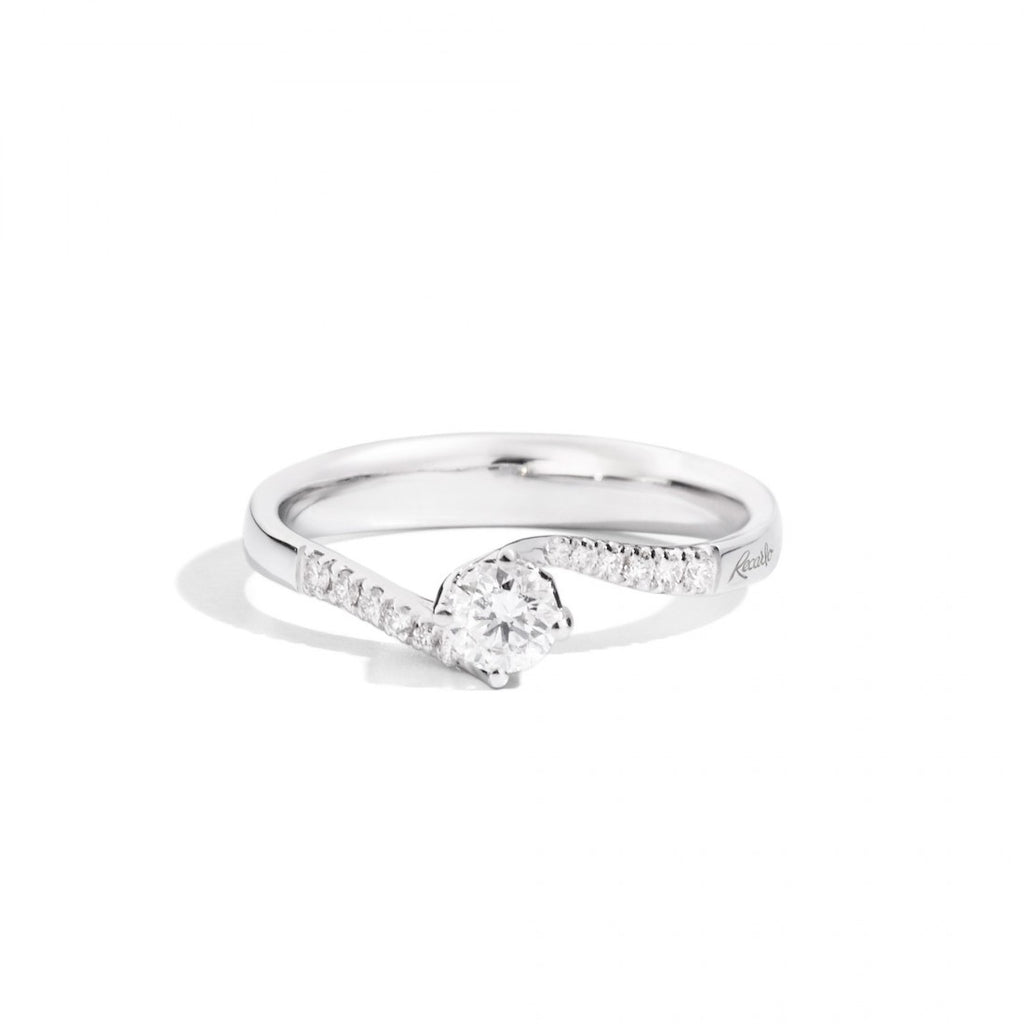 Anello solitario donna Recarlo in oro bianco e diamanti R01SP195/035-14