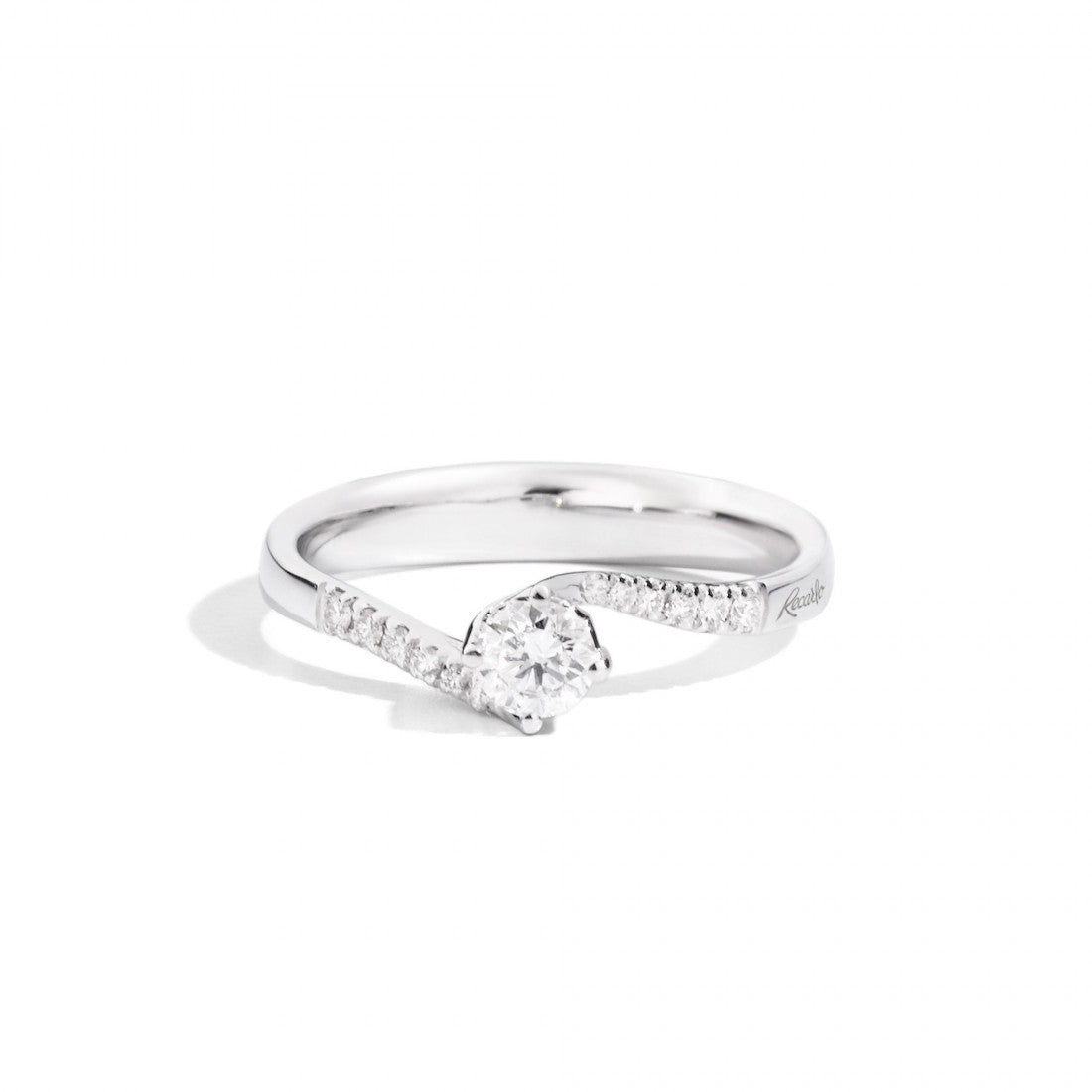 Anello solitario donna Recarlo in oro bianco e diamanti R01SP195/035-14