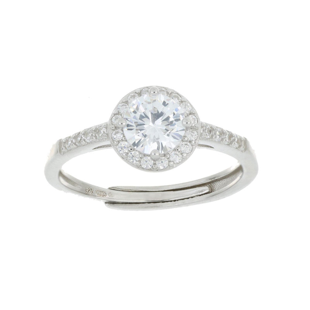 Anello solitario donna Urania Preziosi in argento e zirconi R1004
