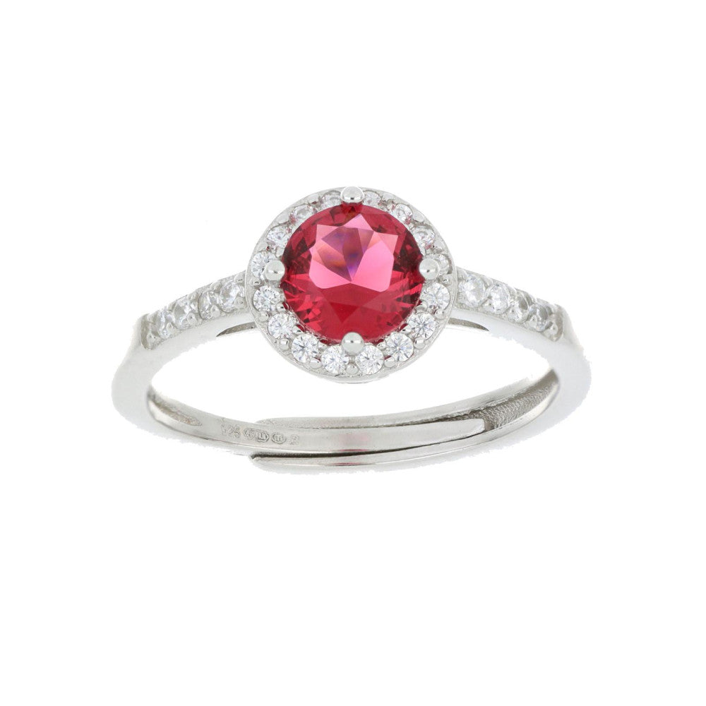 Anello solitario donna Urania Preziosi in argento e zirconi R1004RB