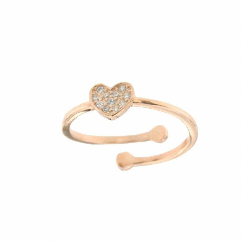 Anello cuore donna Urania Preziosi in argento e zirconi R1426RS