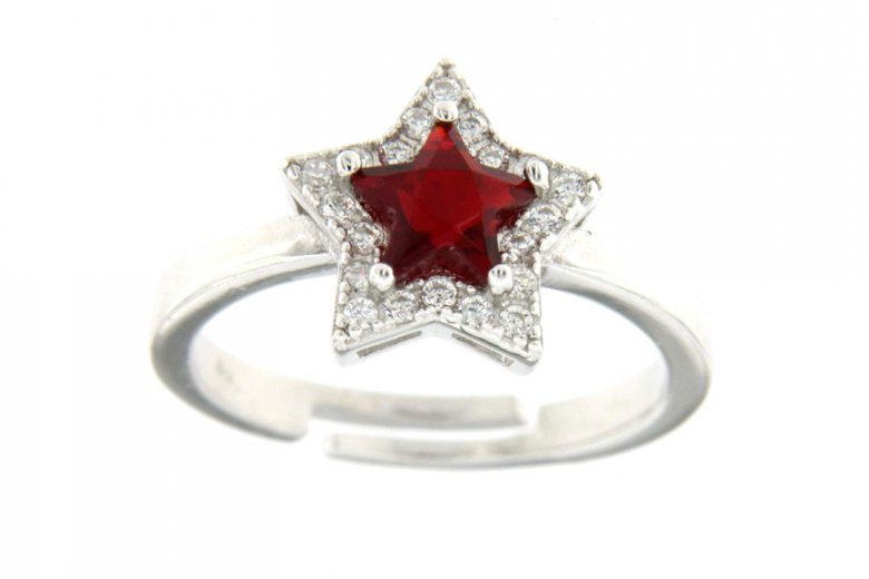 Anello stella donna Urania Preziosi in argento con zirconi R1432RB