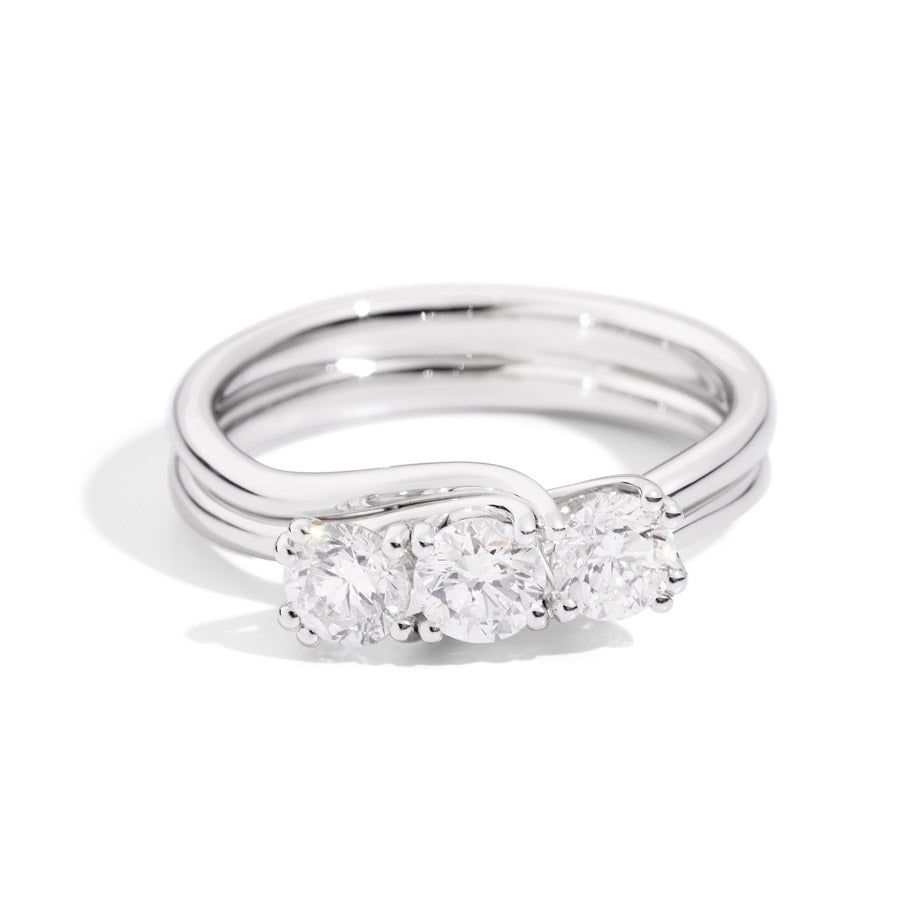Anello trilogy donna Recarlo in oro bianco e diamanti R61TY001/B070-14