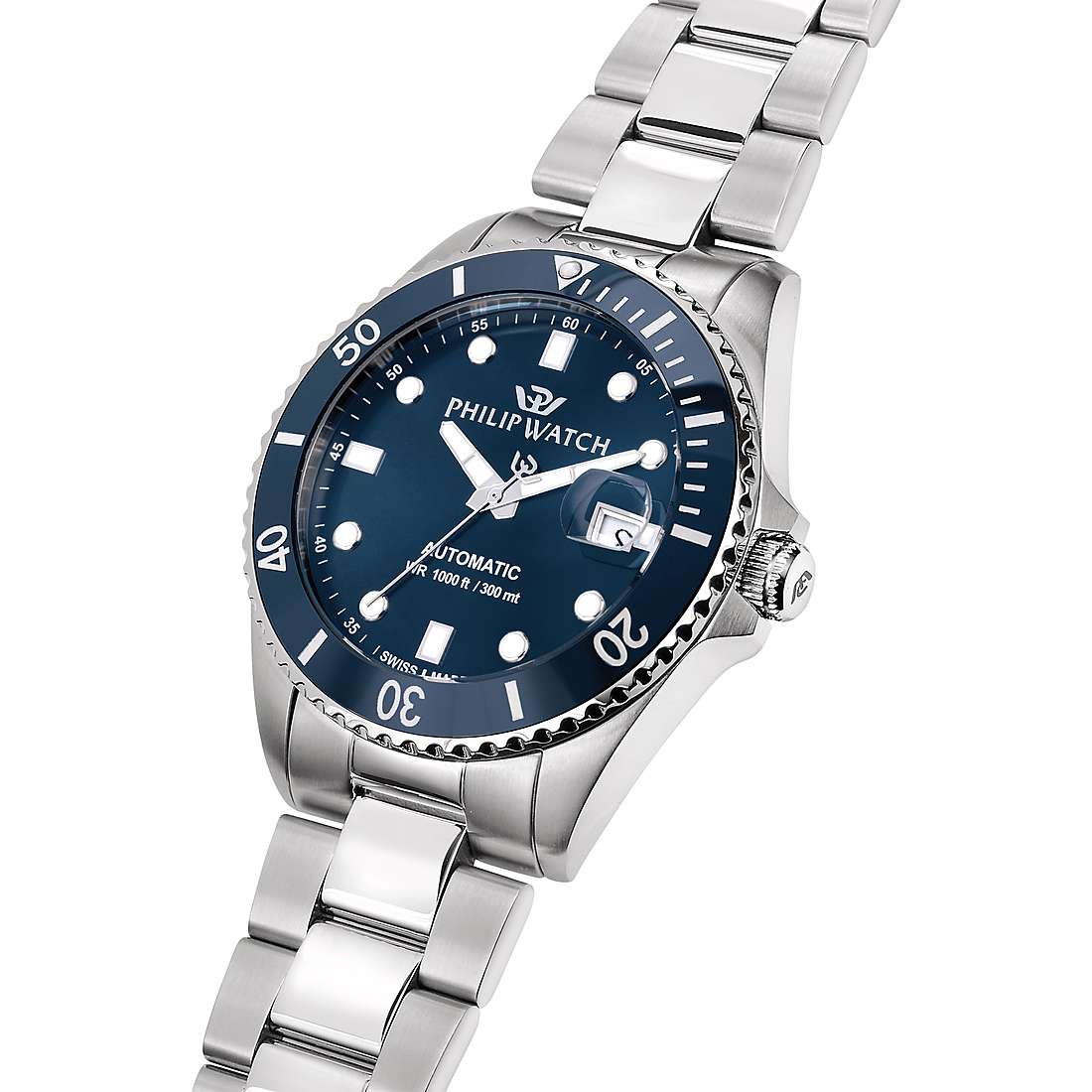 Orologio automatico solo tempo uomo Philip Watch collezione Caribe in acciaio R8223216005