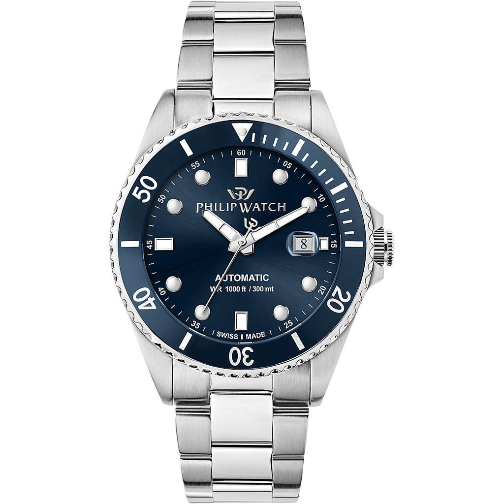 Orologio automatico solo tempo uomo Philip Watch collezione Caribe in acciaio R8223216005