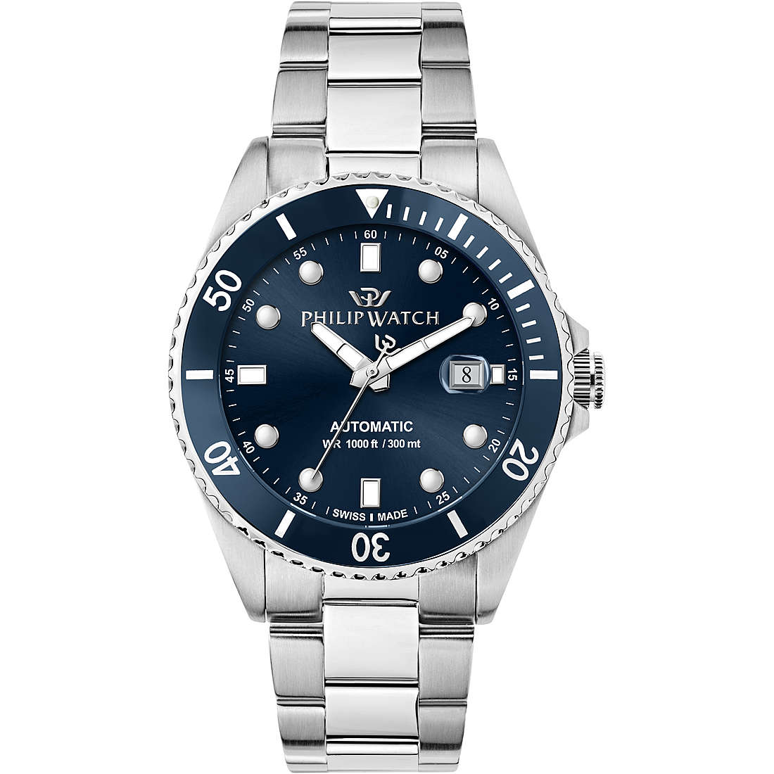 Orologio automatico solo tempo uomo Philip Watch collezione Caribe in acciaio R8223216005