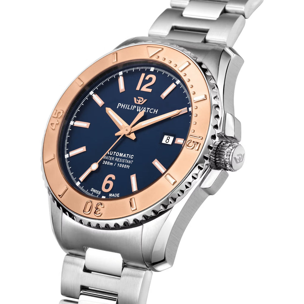 Orologio automatico solo tempo uomo Philip Watch collezione Amalfi in acciaio R8223218004