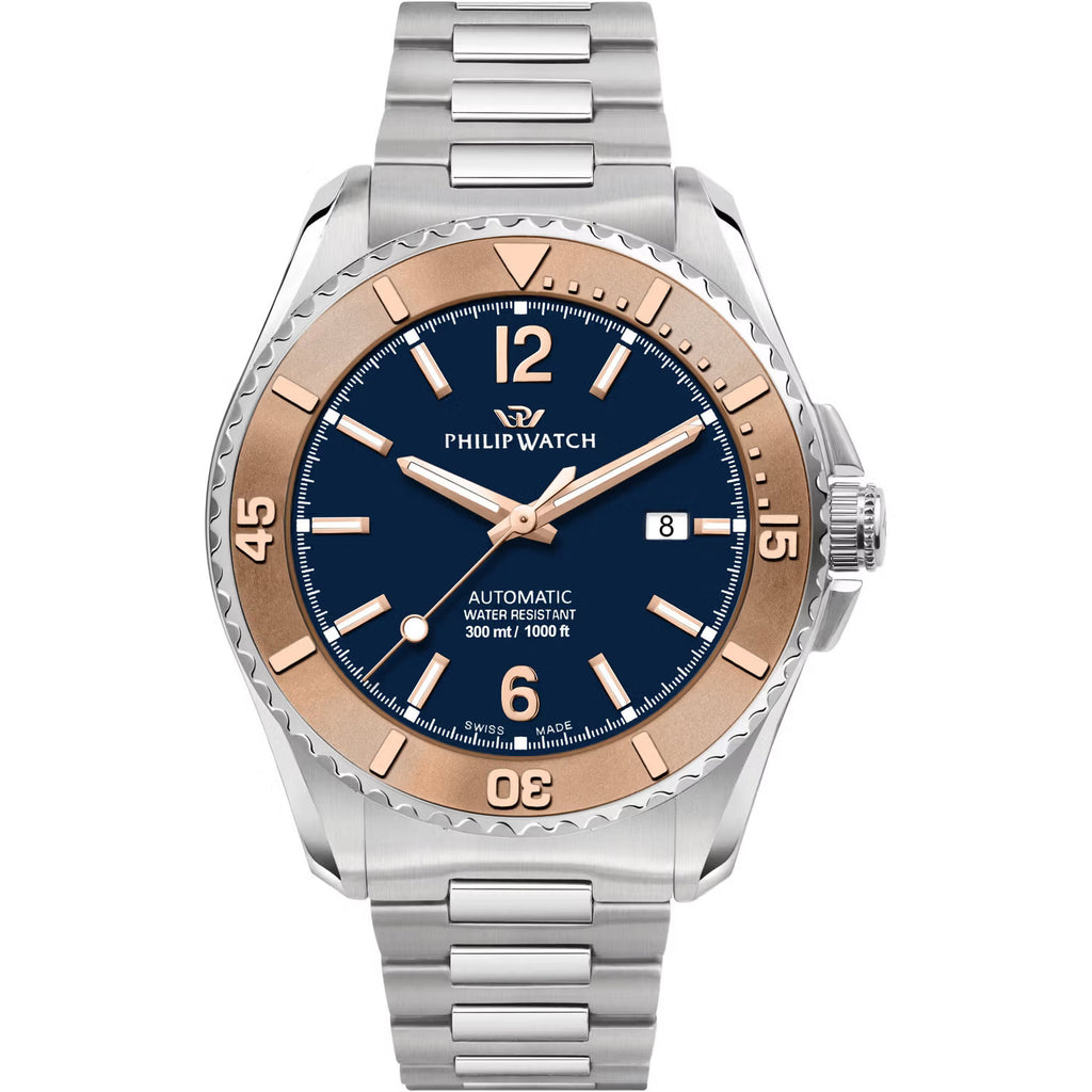 Orologio automatico solo tempo uomo Philip Watch collezione Amalfi in acciaio R8223218004
