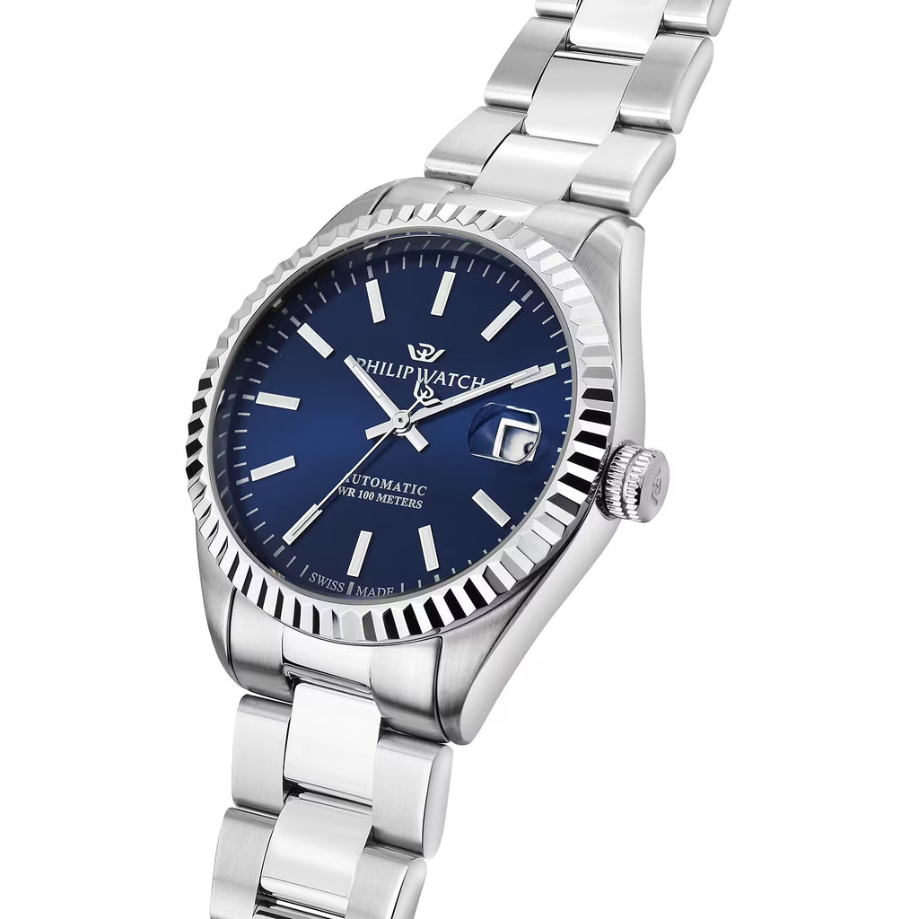 Orologio uomo meccanico Philip Watch solo tempo con datario in acciaio R8223597030