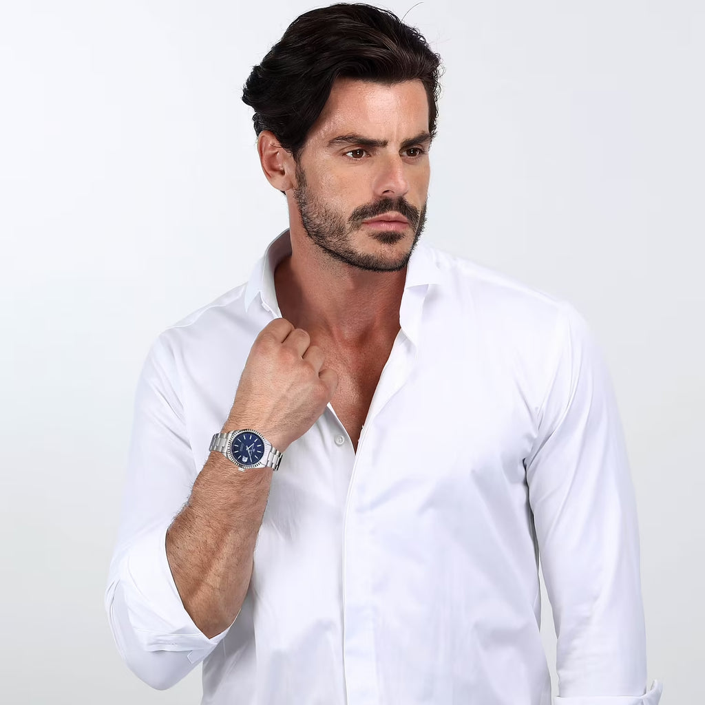 Orologio uomo meccanico Philip Watch solo tempo con datario in acciaio R8223597030