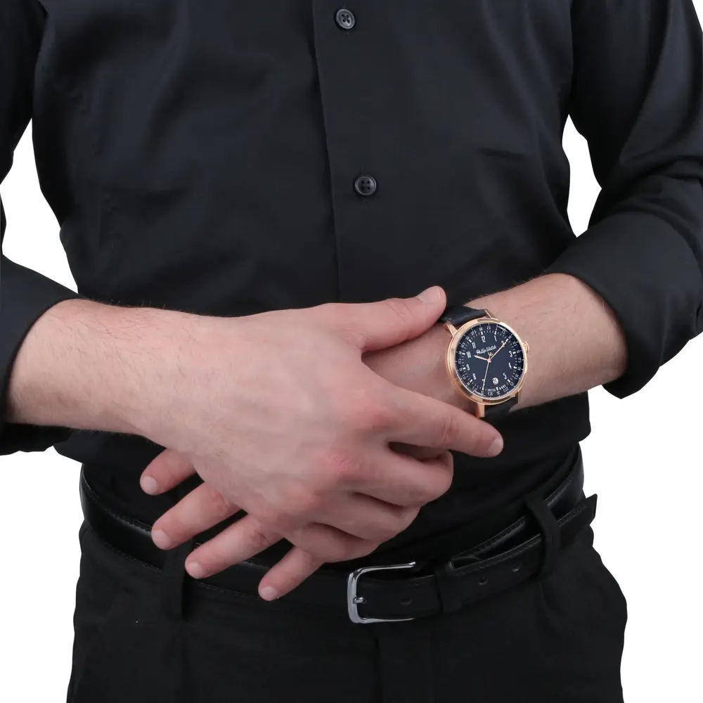 Orologio solo tempo uomo Philip Watch collezione Grand Archive in acciaio e pelle R8251598001