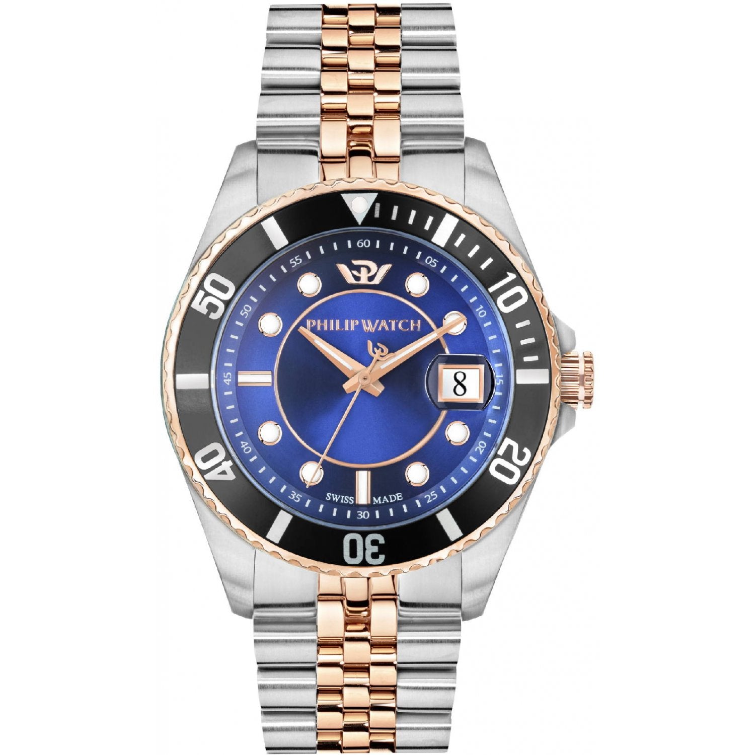 Orologio solo tempo uomo Philip Watch collezione Caribe in acciaio bicolore R8253597026