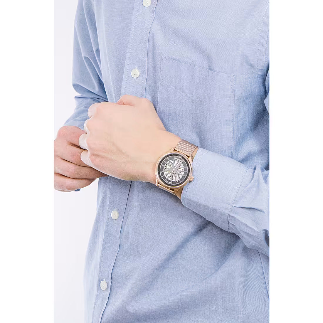 Orologio automatico solo tempo uomo Maserati in acciaio rosè R8823136001