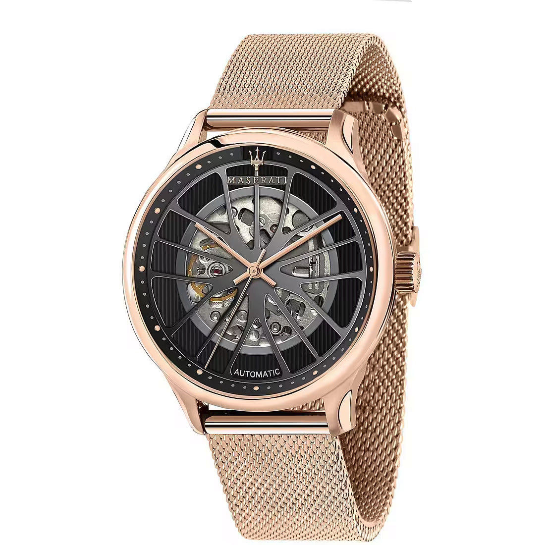 Orologio automatico solo tempo uomo Maserati in acciaio rosè R8823136001