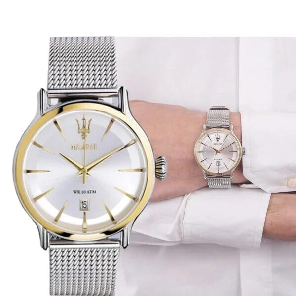 Orologio solo tempo uomo Maserati collezione Epoca in acciaio bicolore R8853118001