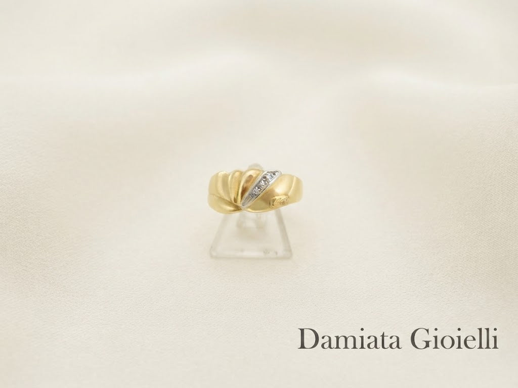Anello fantasia donna Recarlo in oro giallo e bianco con diamanti ref. RC330OB