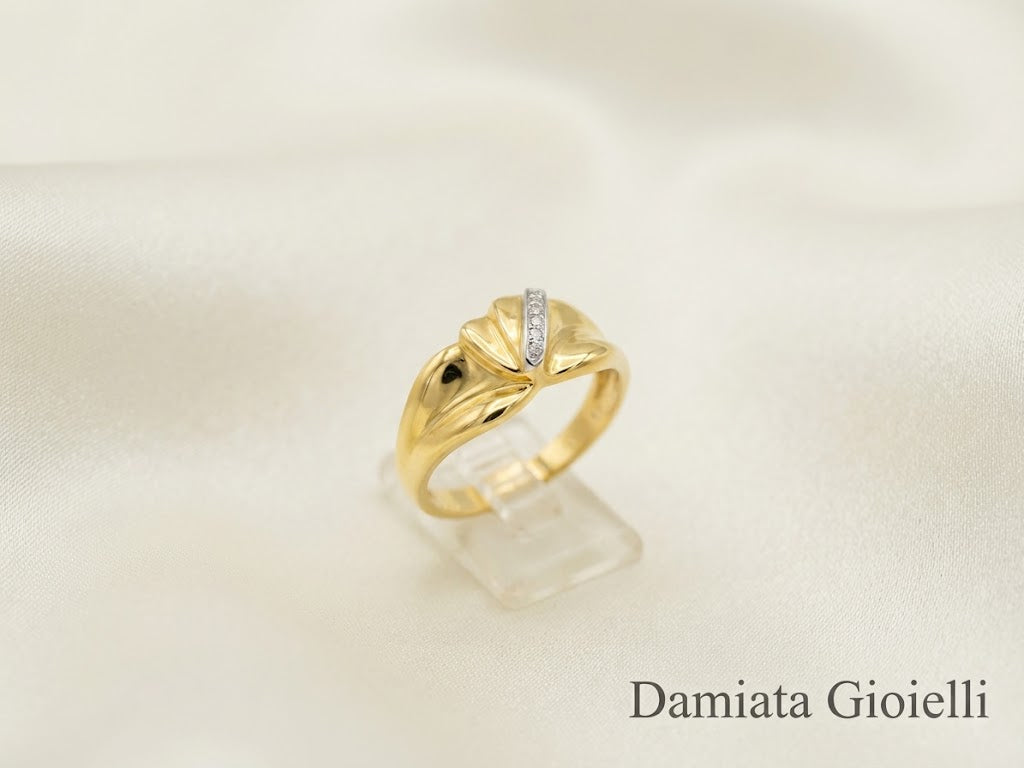 Anello fantasia donna Recarlo in oro giallo e bianco con diamanti ref. RC330OB