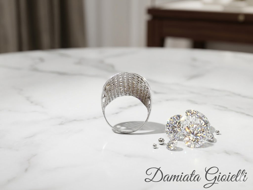 Anello donna Damiata Gioielli in oro bianco ref. S450OB