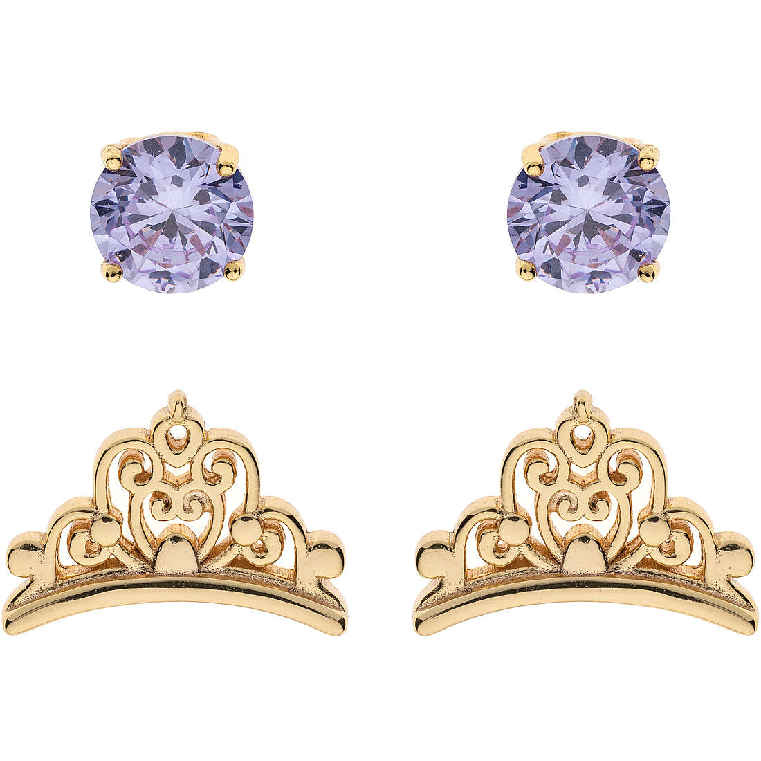 Orecchini Disney Princess bambina in argento dorato e zirconi S901260CZAL