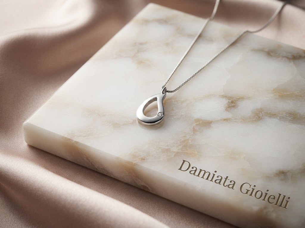 Collana fantasia donna Orelù in oro bianco e diamante di 0,01 carati ref. SACHMC