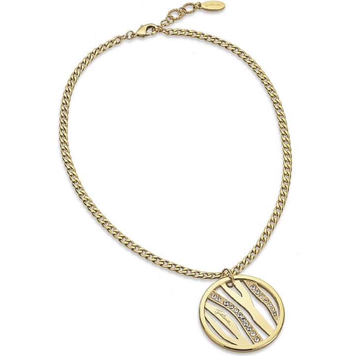 Collana donna Just Cavalli in acciaio dorato e zirconi SCQL12
