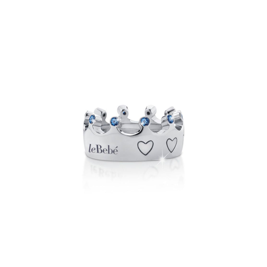 Charm corona donna Le Bebé in argento con zirconi blu SNM023-S