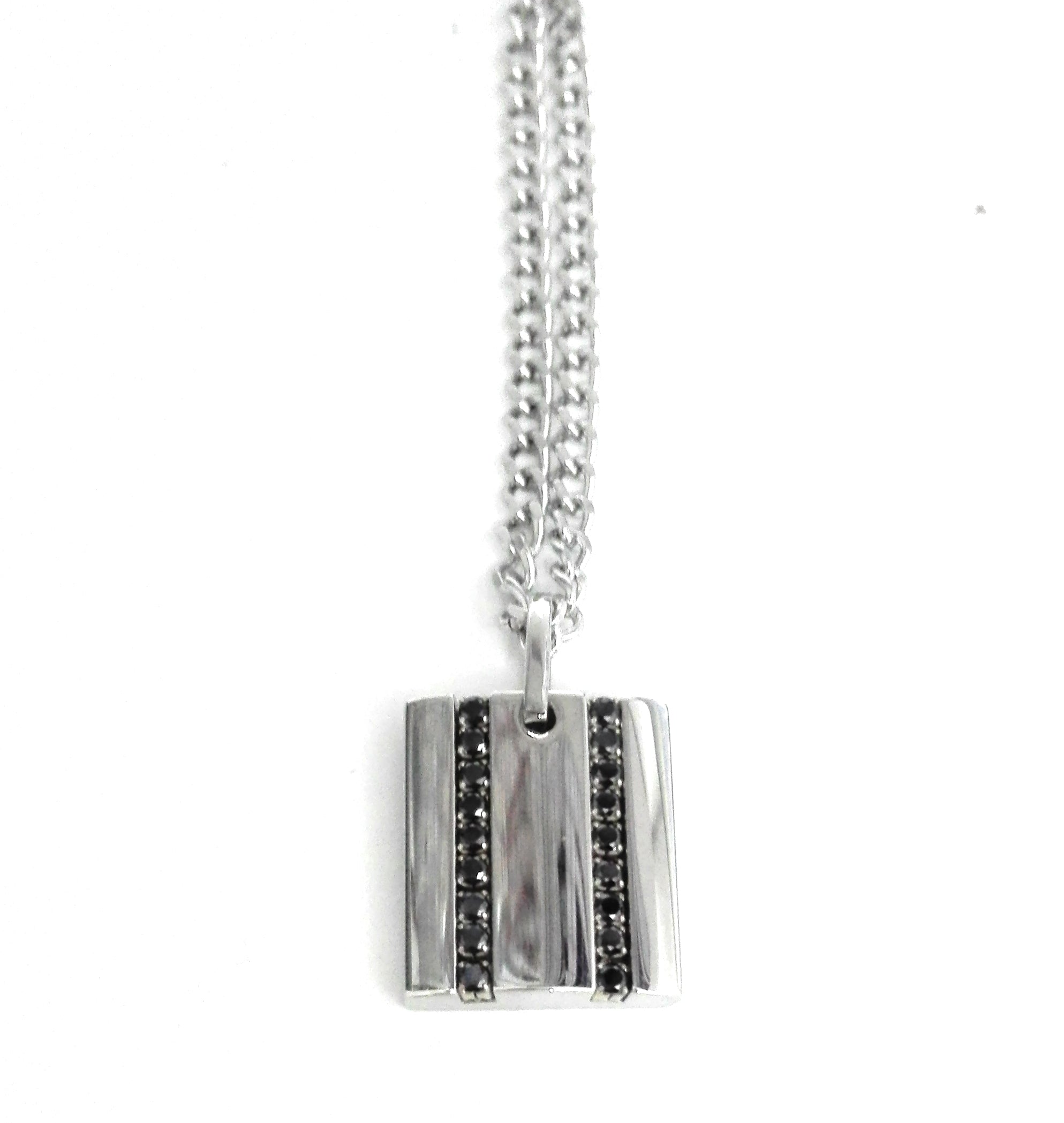 Collana uomo Genetic Jewels in acciaio e zirconi STP006