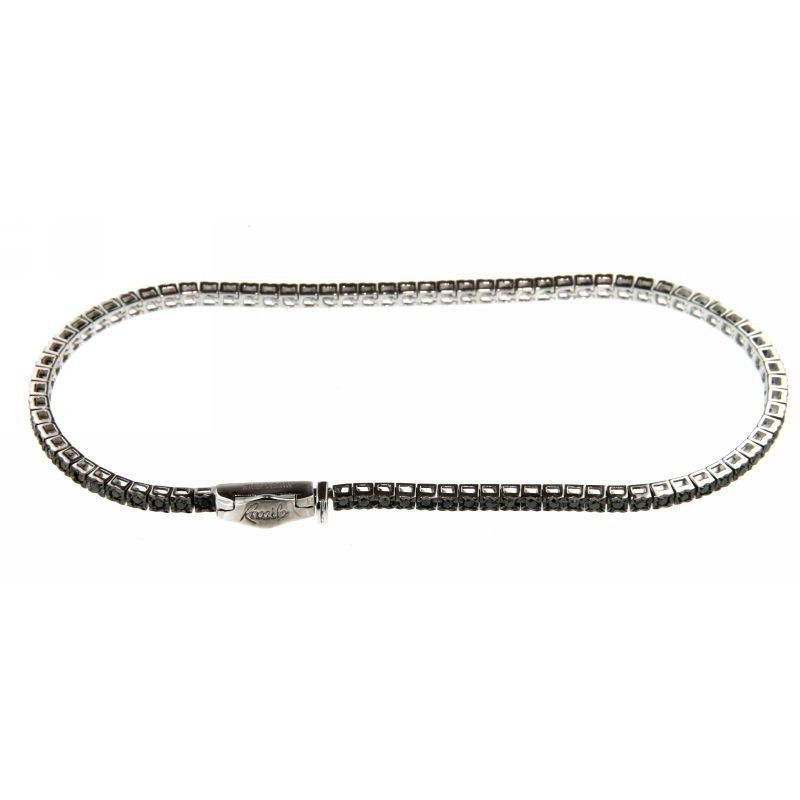 Bracciale tennis unisex Recarlo "Face Cube" in oro bianco e diamanti T39SE886/KX-18