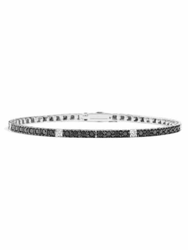 Bracciale tennis unisex Recarlo "Face Cube" in oro bianco e diamanti T39SE886/KX-18
