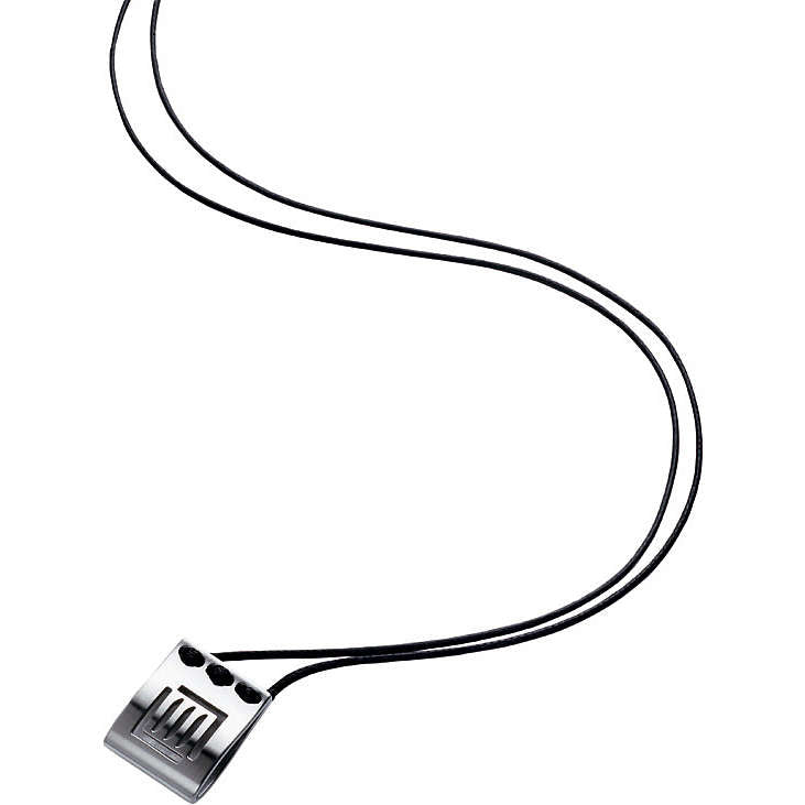 Pendente Breil Tribe uomo collezione "MY MOOD" in acciaio e cordoncino TJ0179