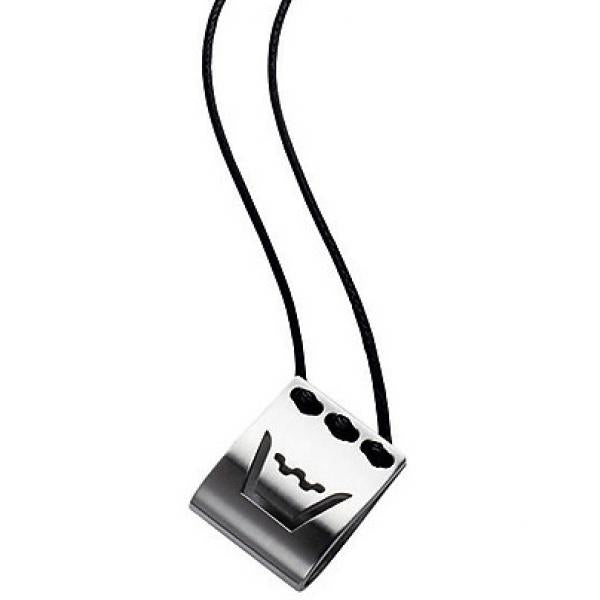 Pendente Breil Tribe uomo collezione "MY MOOD" in acciaio e cordoncino TJ0180
