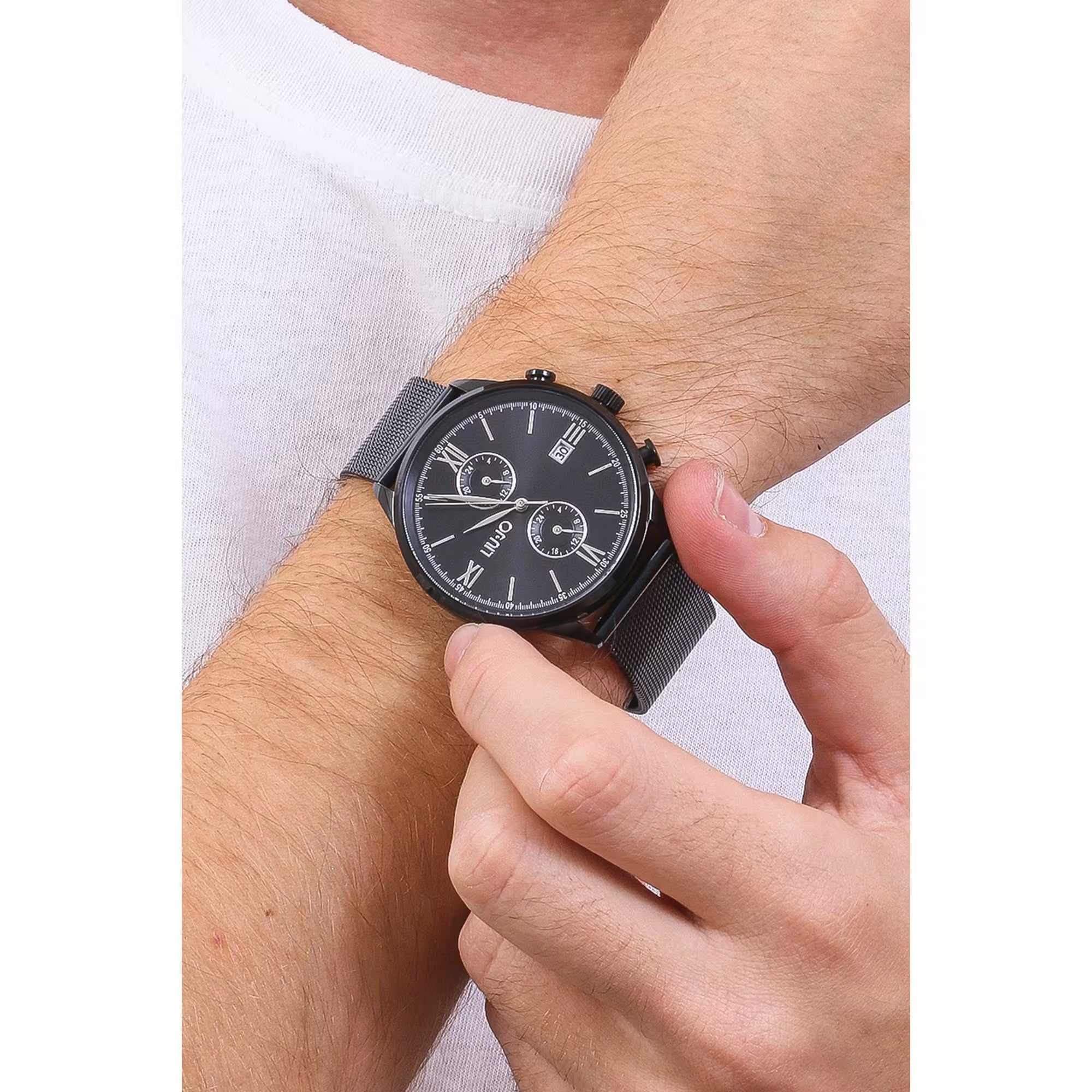 Orologio multifunzione uomo Liu Jo collezione Evolve in acciaio nero TLJ2126