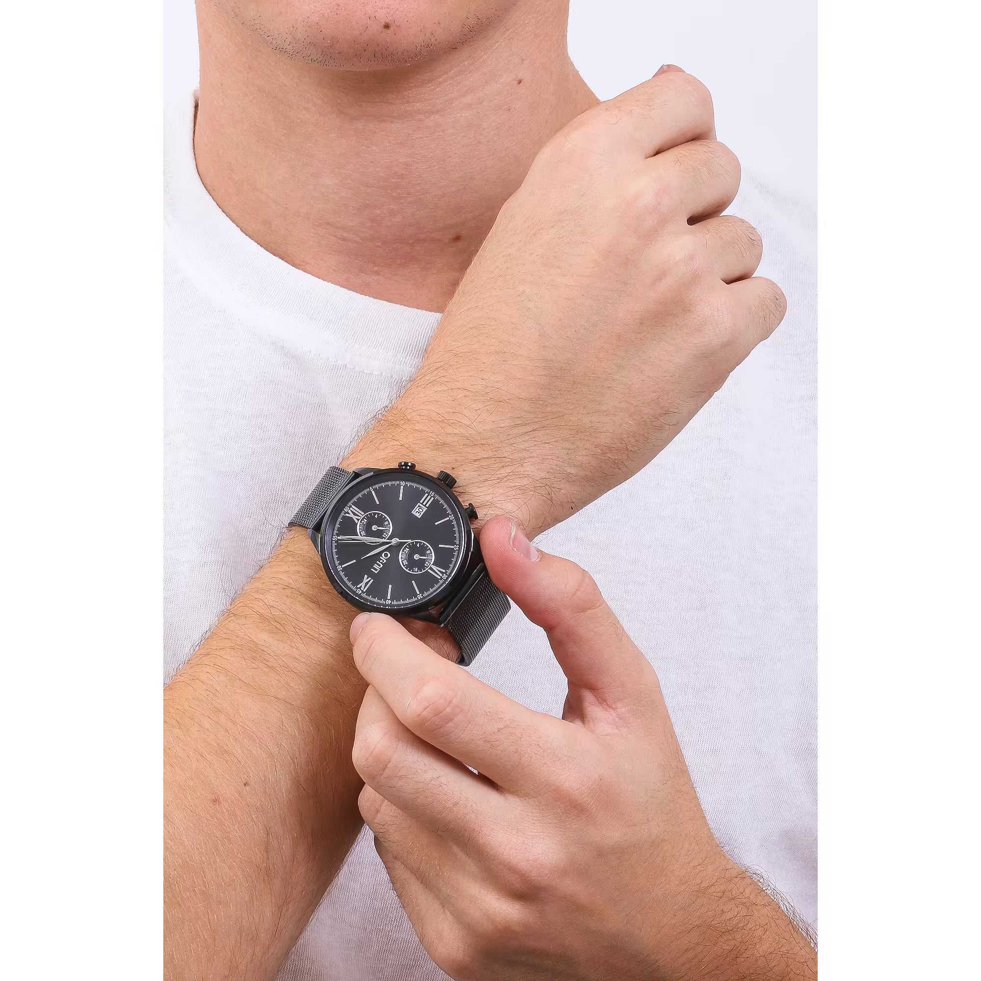 Orologio multifunzione uomo Liu Jo collezione Evolve in acciaio nero TLJ2126
