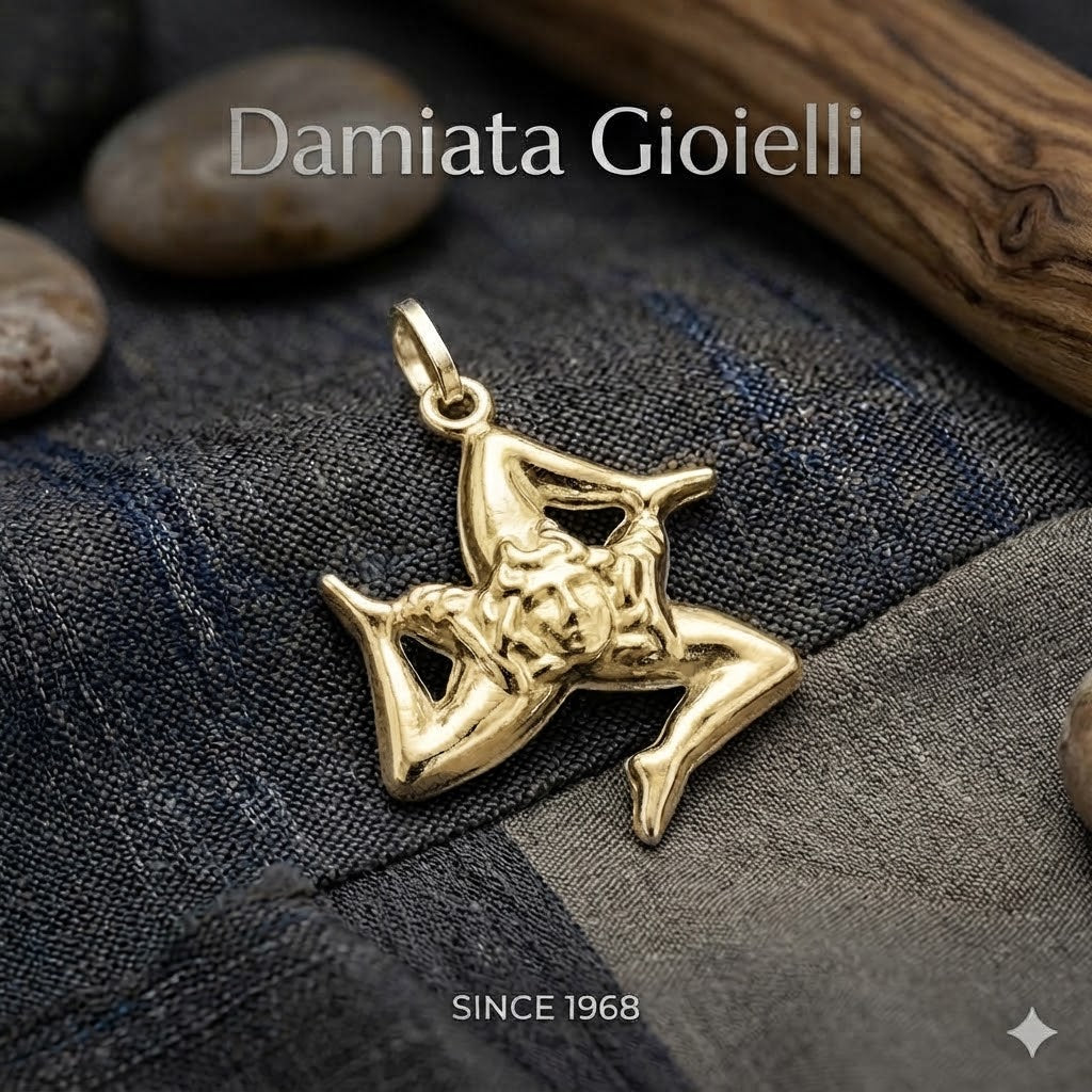 Ciondolo trinacria unisex Damiata Gioielli in oro giallo ref. TRI0001
