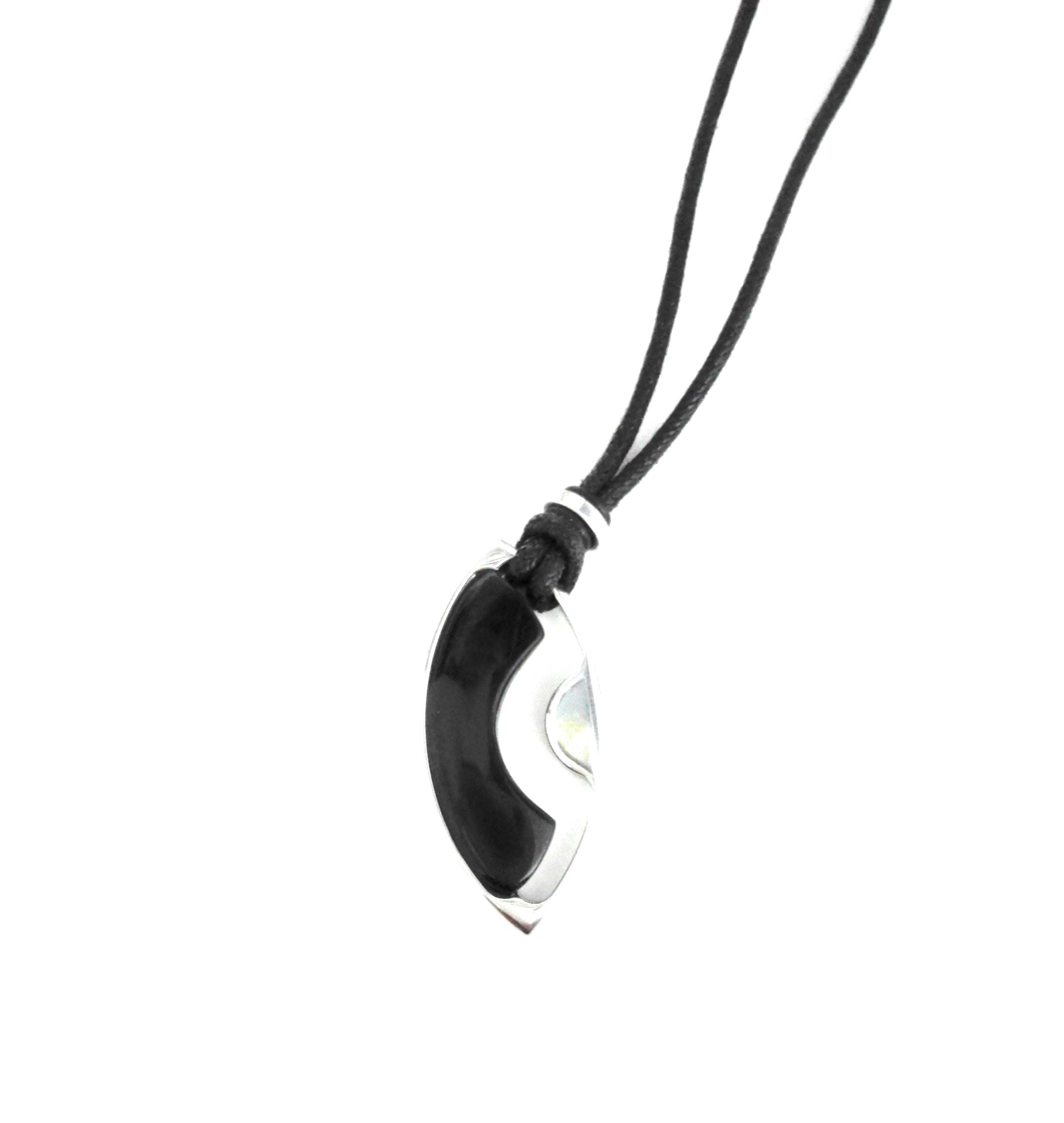 Collana unisex Manuel Zed in acciaio e cordoncino U2207_0062