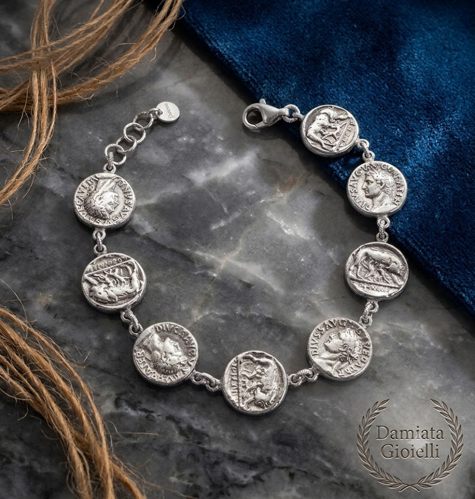 Bracciale donna Via Condotti in argento con charm a moneta ref. VICON1