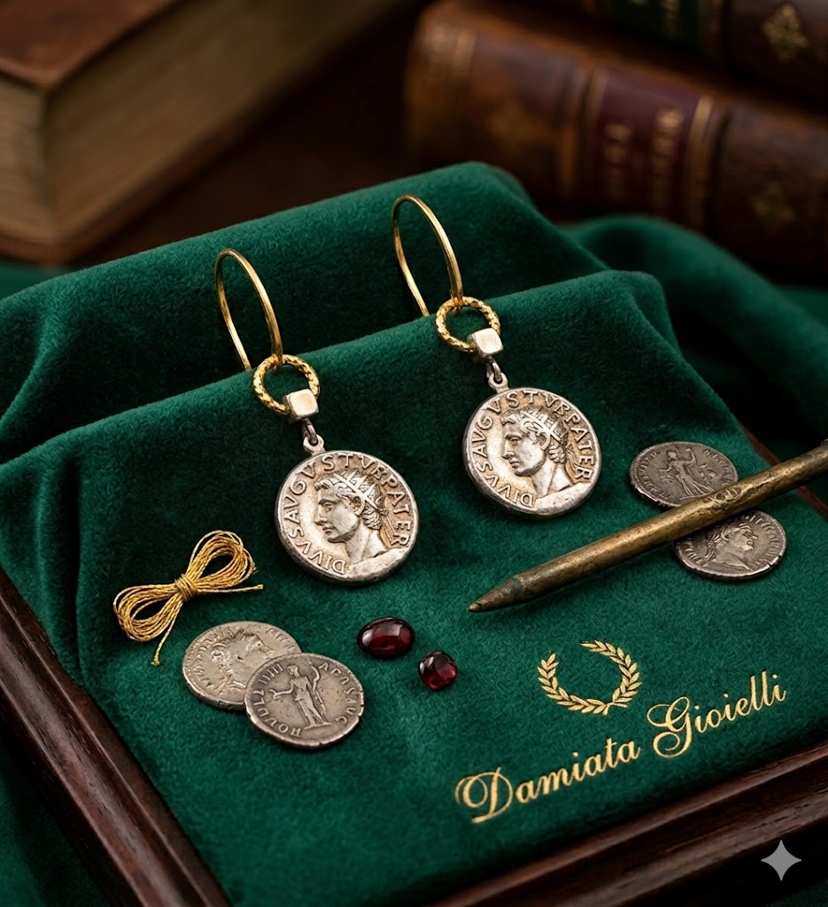 Orecchini pendenti donna Via Condotti in argento bicolore con monete ref. VICON16