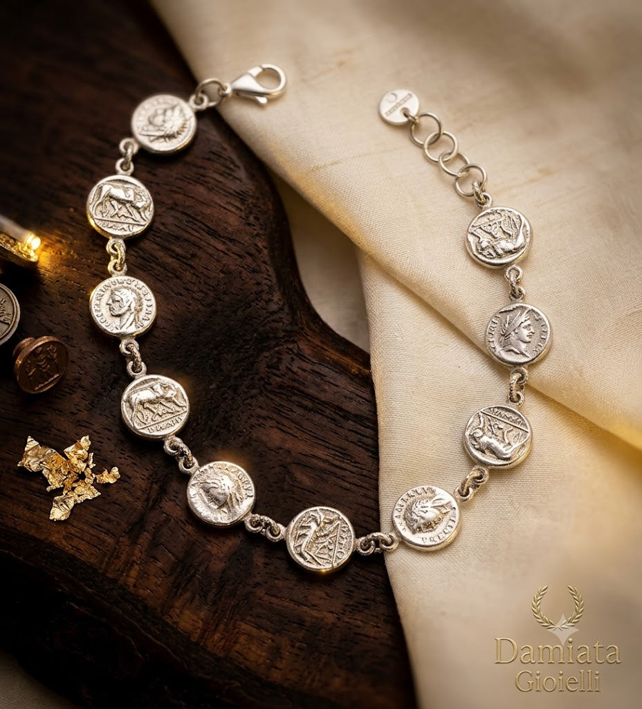 Bracciale donna Via Condotti in argento con charm a moneta ref. VICON4