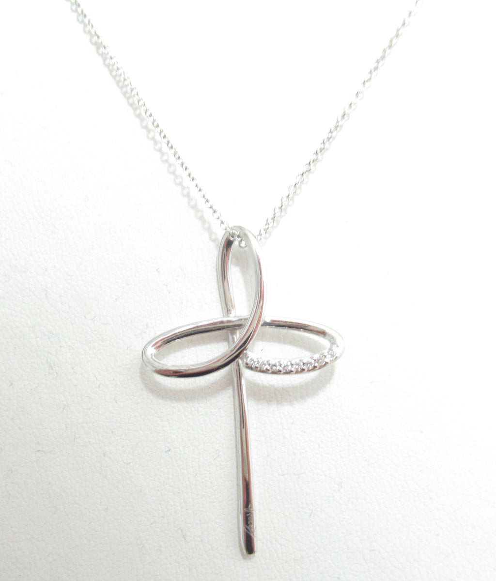 Collana croce donna Recarlo in oro bianco e diamanti XD234/B