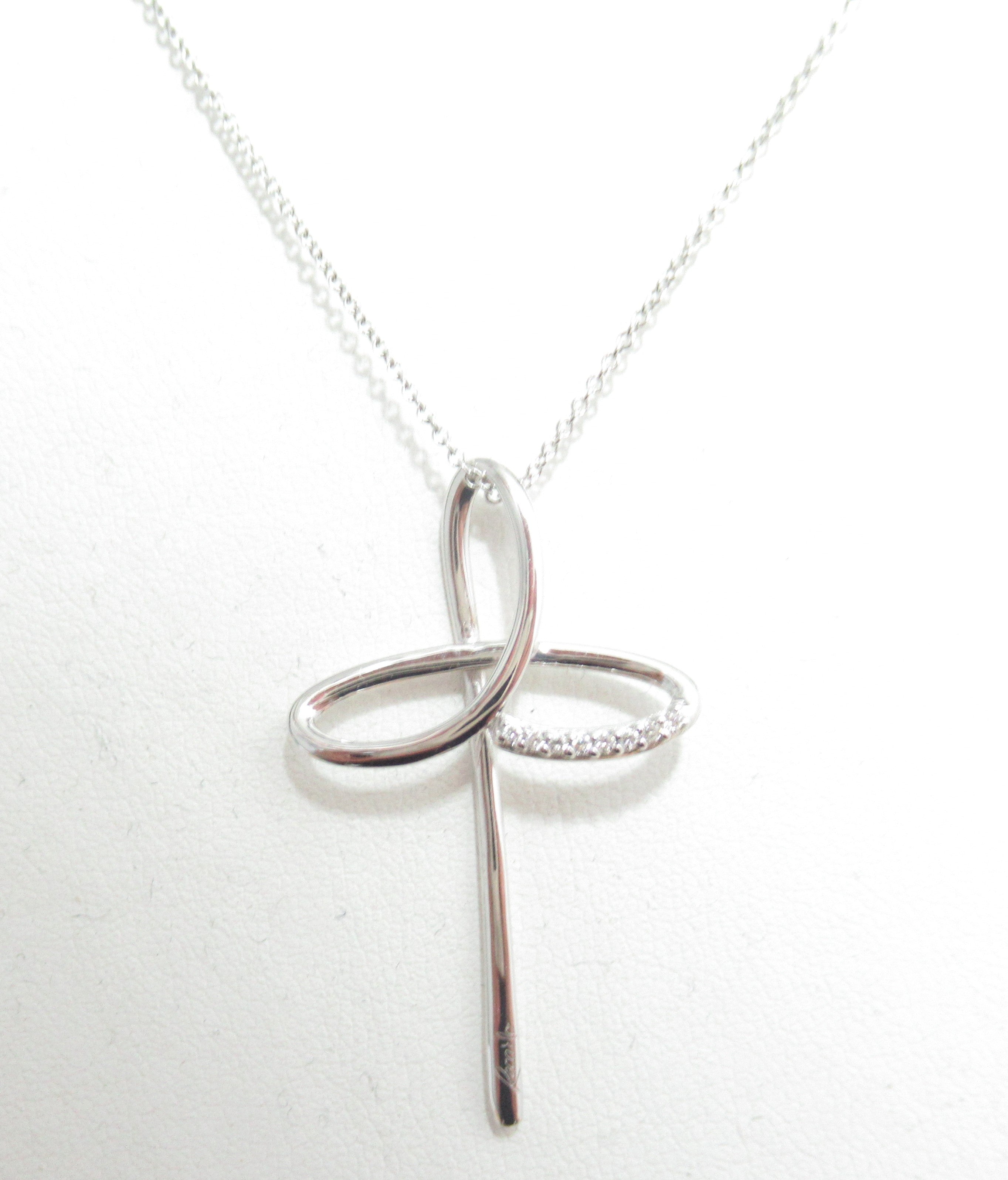 Collana croce donna Recarlo in oro bianco e diamanti XD234/B