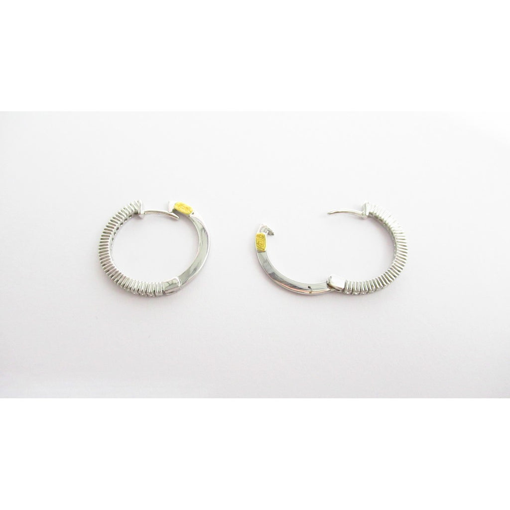 Orecchini cerchio donna Recarlo in oro bianco e diamanti ZQ668/B