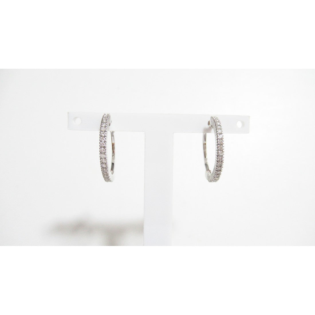 Orecchini cerchio donna Recarlo in oro bianco e diamanti ZQ668/B