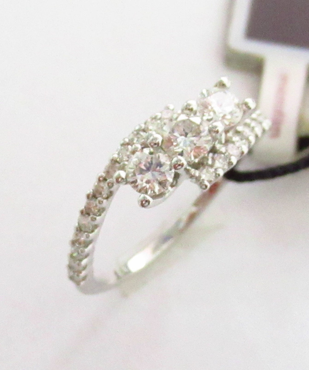 Anello trilogy donna Recarlo in oro bianco e diamanti ZR950/045